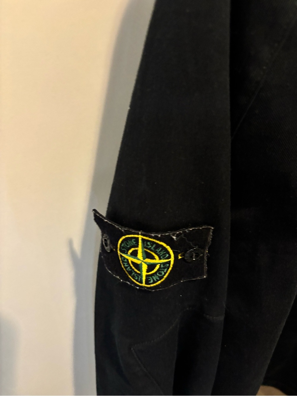 Stone Island Black Jeans with Green and Yellow Compass Patch